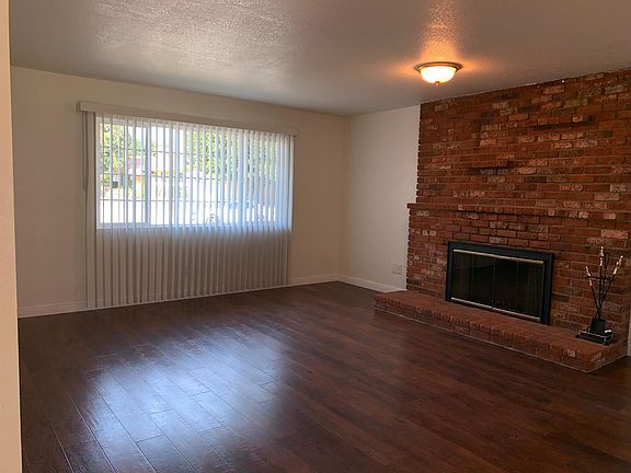 Living room and fireplace.