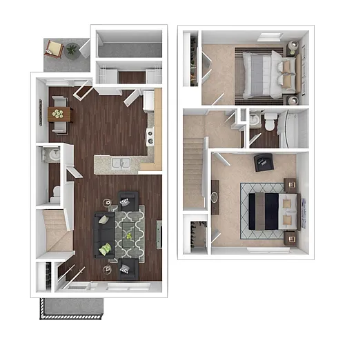 Floor plan 2 Bed 1.5 Bath