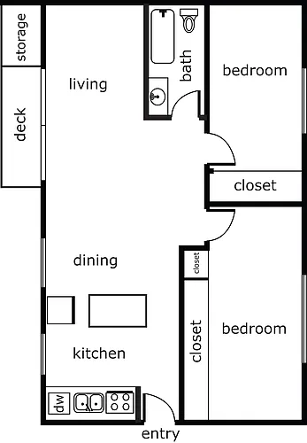 Floor plan 2 Bed