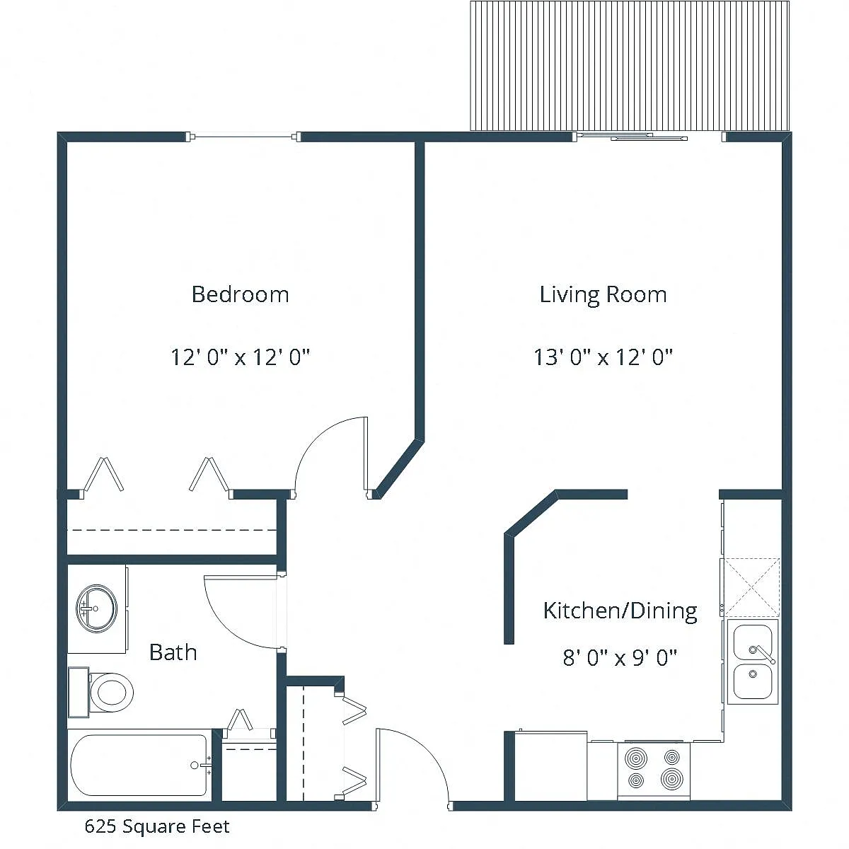 Floor plan One Bedroom 11A