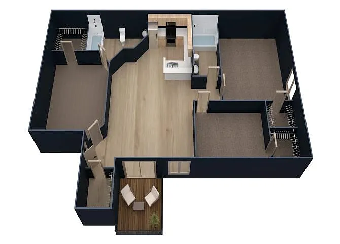 Floor plan C2-3 Bedrooms 2 Bathroom