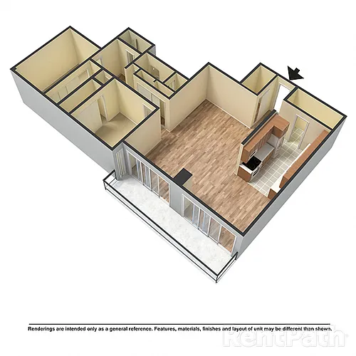 Floor plan 2 Bed 2 Bath