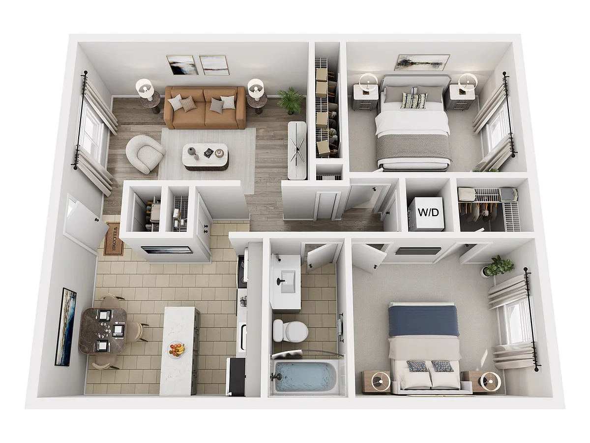 Floor plan 2 Bedroom / 1 Bathroom