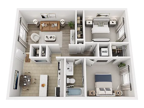Floor plan 2 Bedroom / 1 Bathroom