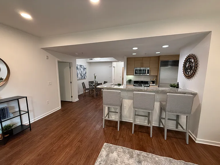 A convenient breakfast counter for casual dining.
