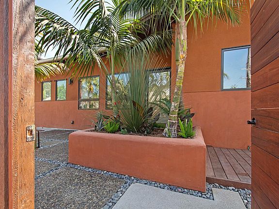 Looking through front gate