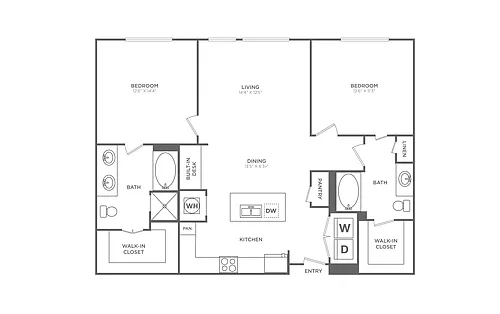 Floor plan 2 Bed/2 Bath - B10