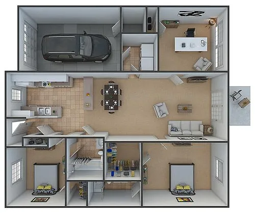 Floor plan The Chateau (w/ Garage & Bonus Room)