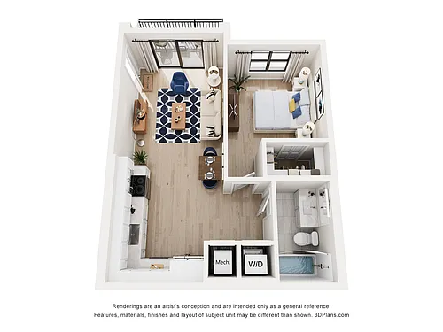 Floor plan A1 | 1 Bed | 1 Bath
