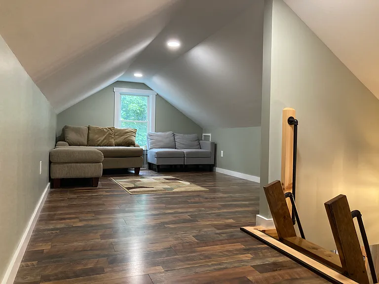 Loft space that spans the footprint of the house.
