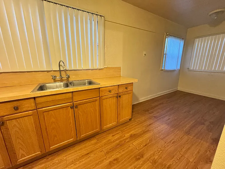 Kitchen with space for table / eating area