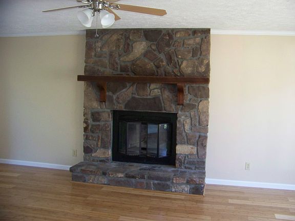 Stone fireplace