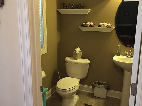 Powder room off foyer