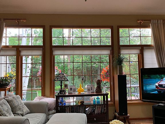 Family room view of backyard