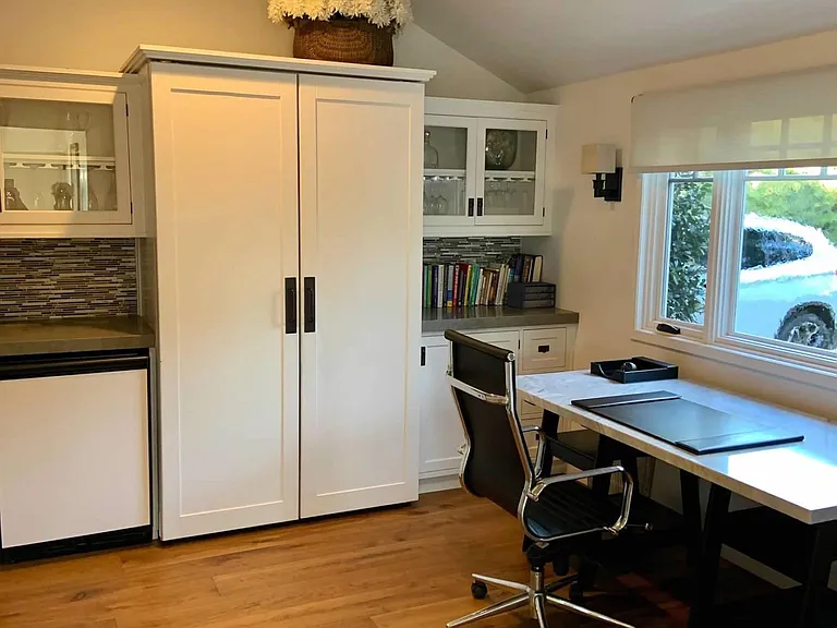 Office with wine refrigerator