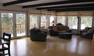 Maple Floor, Beam Ceiling & Fireplace