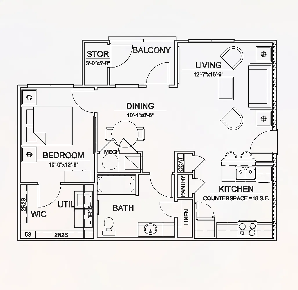 Floor plan 1 X 1
