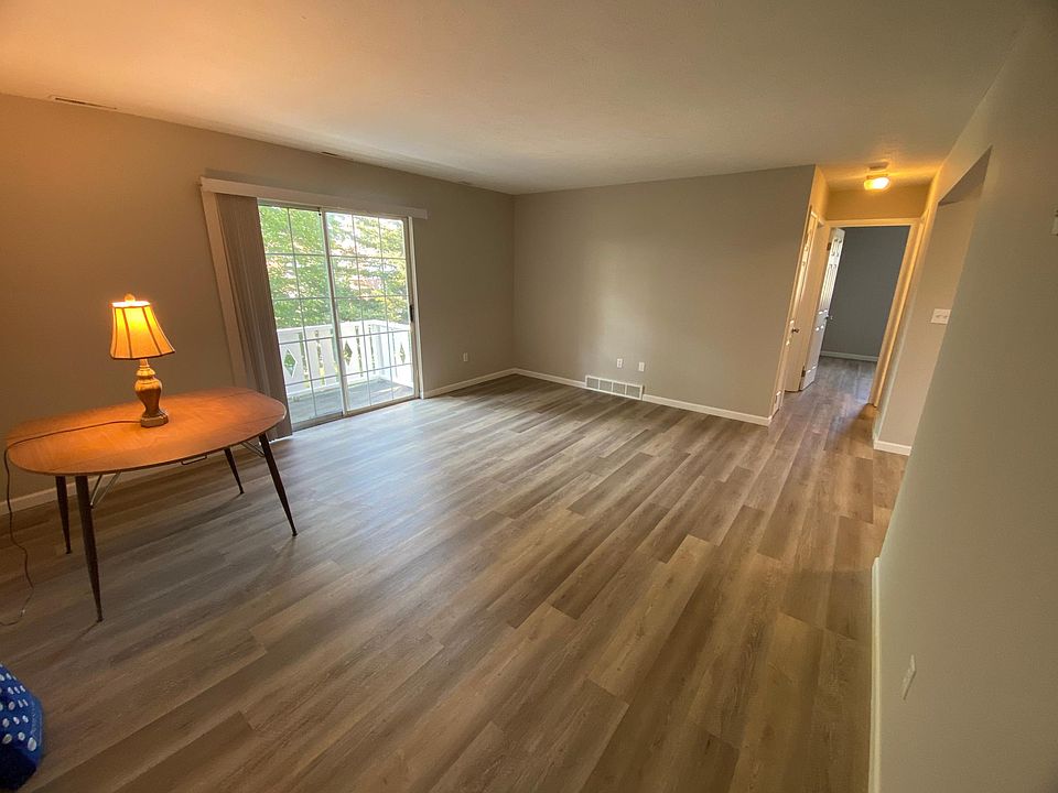 Balcony off of great room with luxury vinyl planking!