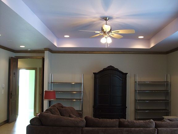 Living room with 10 ft. center ceiling