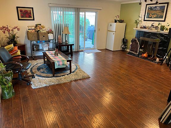 Living room. (Refrigerator to go.)