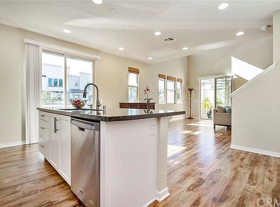 Kitchen island looking out to the great room.