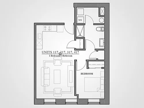 Floor plan 1 Bed - Type F