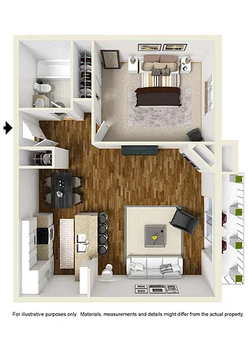Floor plan One Bed One Bath