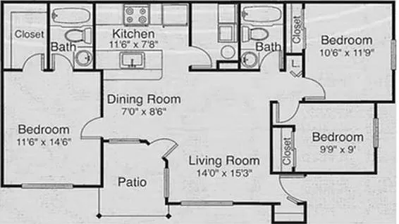 Floor plan 3X2 R