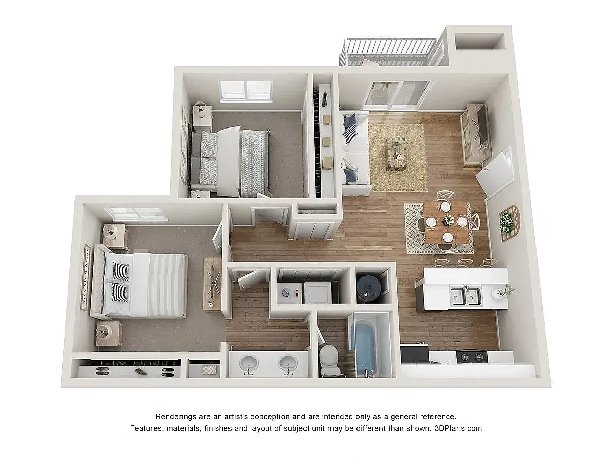 Floor plan 2BR/1BA - A