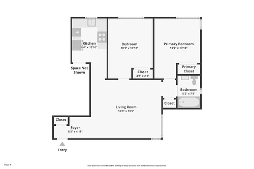 Floor plan 2 Bedroom - Layout B