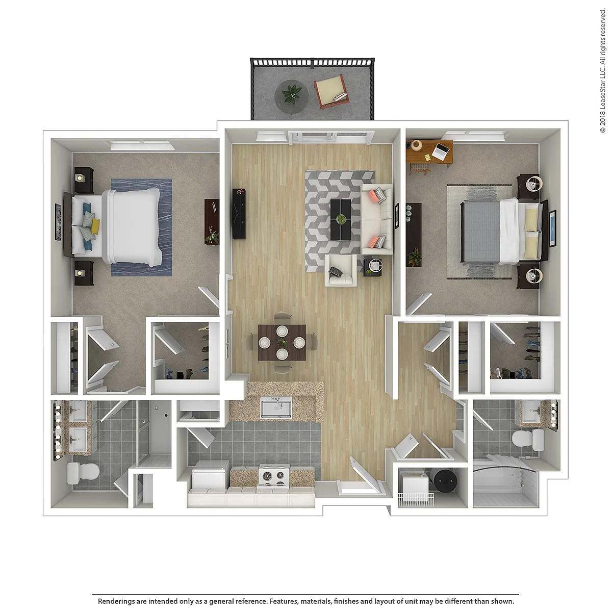 Floor plan 2 BR 2 BA Nashoba Brook