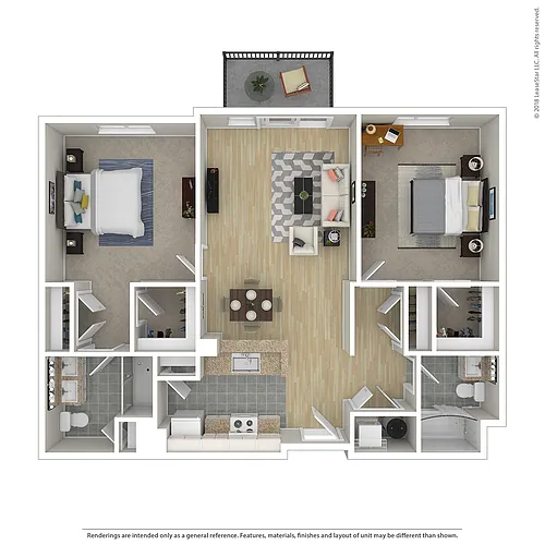 Floor plan 2 BR 2 BA Nashoba Brook