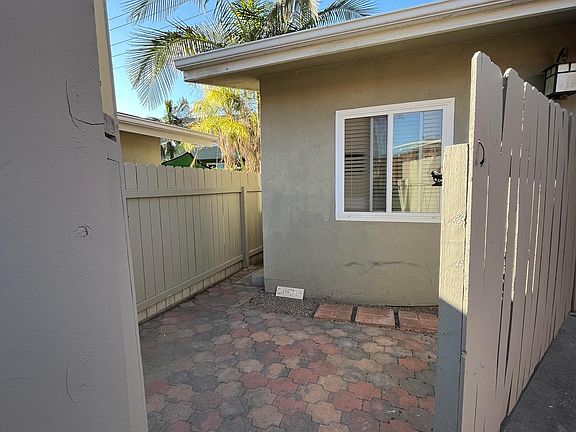 gated private patio area