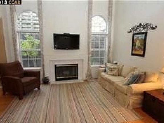 High ceiling living room