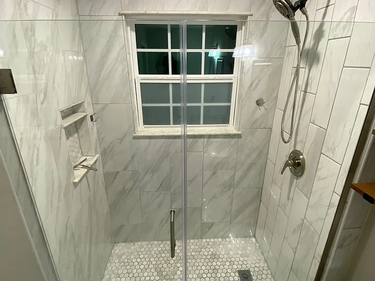 Master bath, large walk in shower