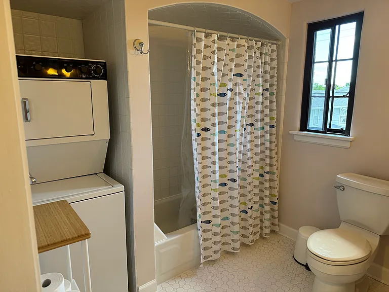 Bathroom with washer/dryer.
