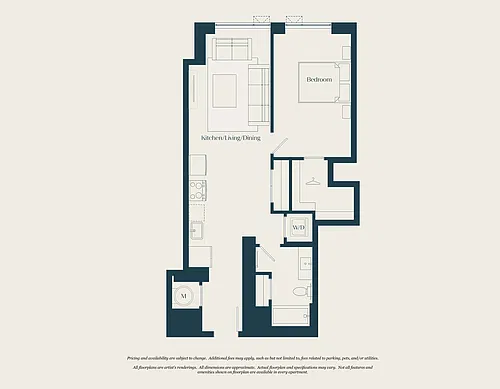Floor plan 1 Bed - 1 Bath | A08