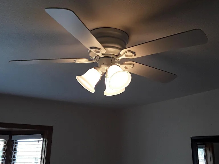 MOST ROOMS HAVE A REVERSIBLE CEILING FAN AND LIGHT COMBINATION