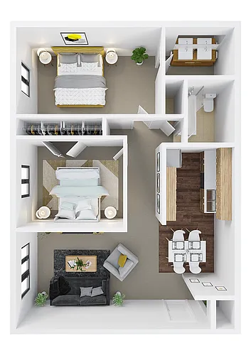 Floor plan 2 Bed 1 Bath
