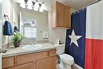 Three bedrooms and bathrooms