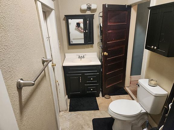 Your own private bath! Tub/shower, toilet and lavatory sink with cabinet.