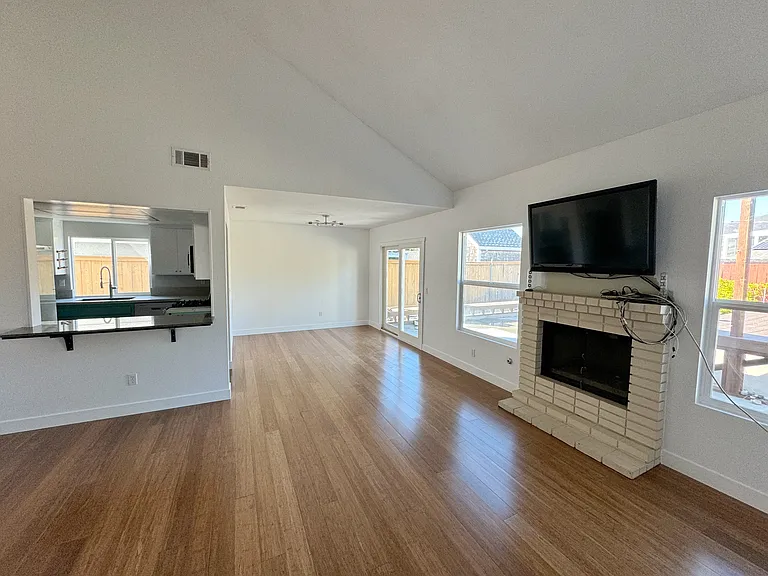 Living room and dining room (empty)