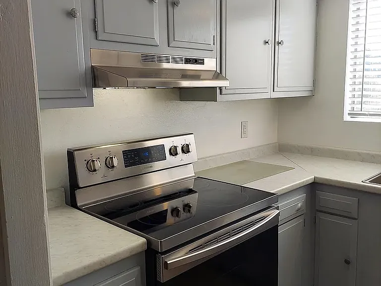 Kitchen with new range