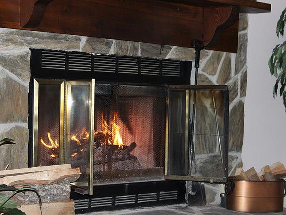 Fireplace in Den