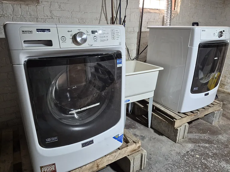 Washer and dryer in the basement and dedicated to the apartment.