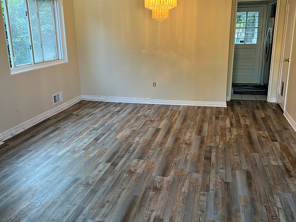 Large dining room and living room area