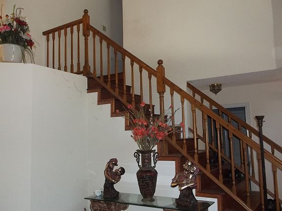 Wood trimmed stairs