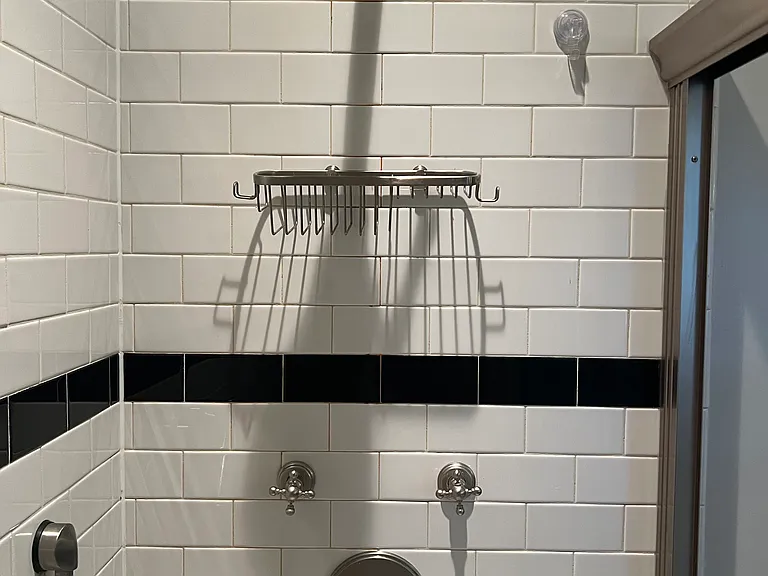 Interior of West facing Bathroom with Full size shower with built in bench
