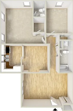 Two bedroom floor plan Two bedroom floor plan