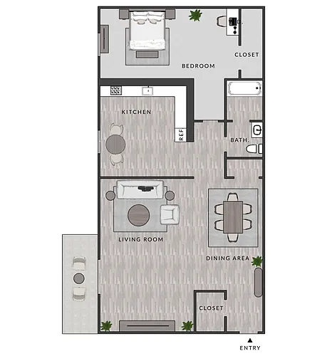 Floor plan A2-1x1 (LS)